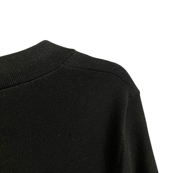 Vintage Chanel Wool Blend Knit V Neck Logo Top Black Womens 46 / US 14 AS IS - Picture 8 of 12